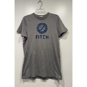 Abercrombie & Fitch Gray Muscle T Shirt Tee Size Medium Velvet Trim Preppy READ